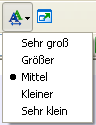 das Schriftgrössen-Menü